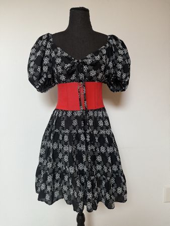 Boho Minikleid mit Puffärmel