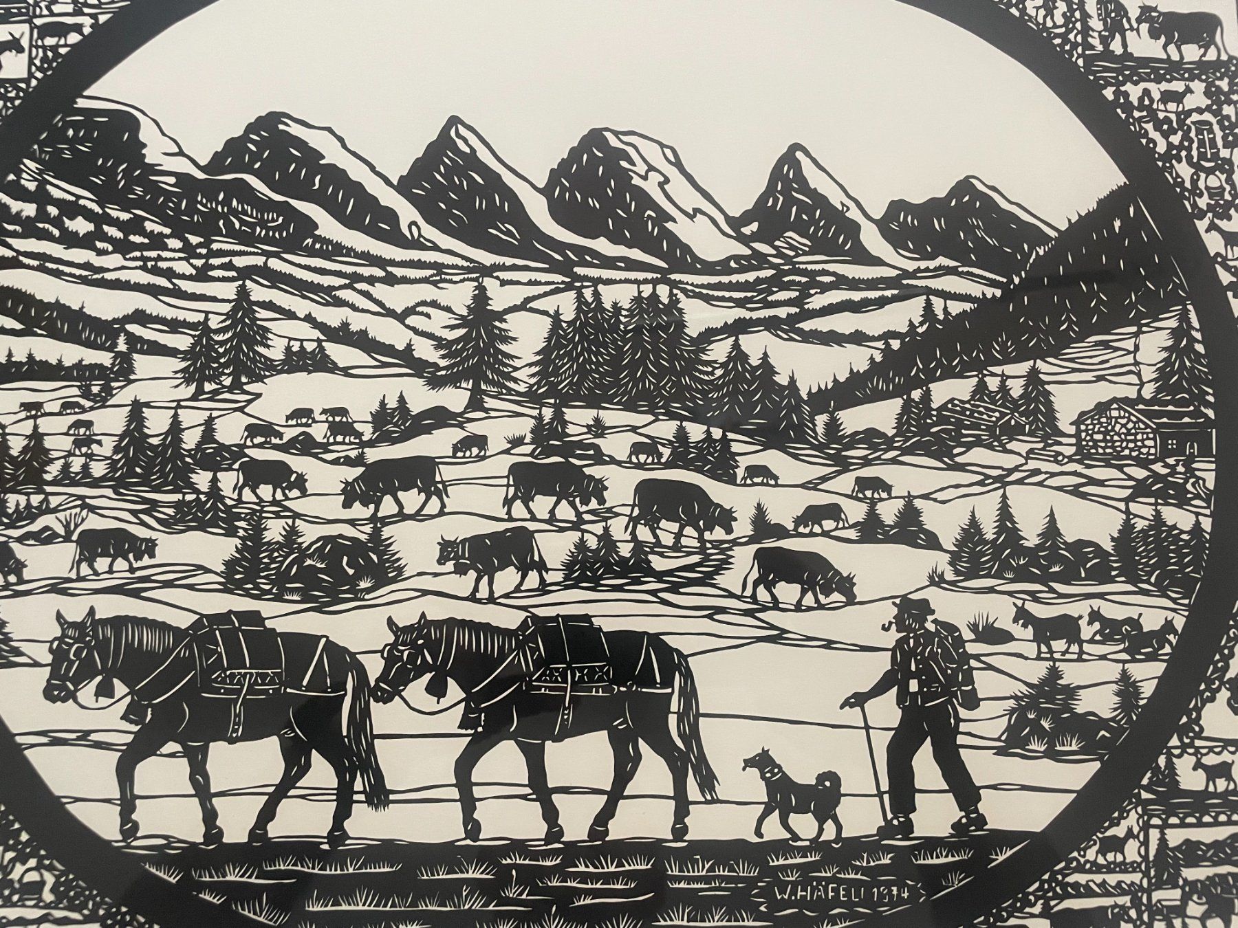 Grafica & Litografie: Appenzell - Werner Häfeli - Scherenschnitt – Usato da Rorschach venduto da Spektar 4