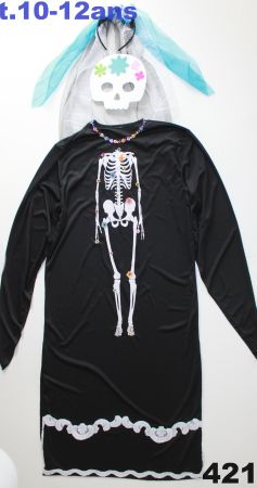 Costume squelette / Skelett t. 10 - 12 ans
