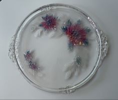 Vintage Large Serving Plate with Floral Design - Christmas!