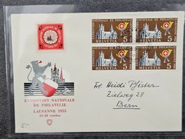 Brief Lausanne 1955 mit Ausstellungs Vignette für 4.--