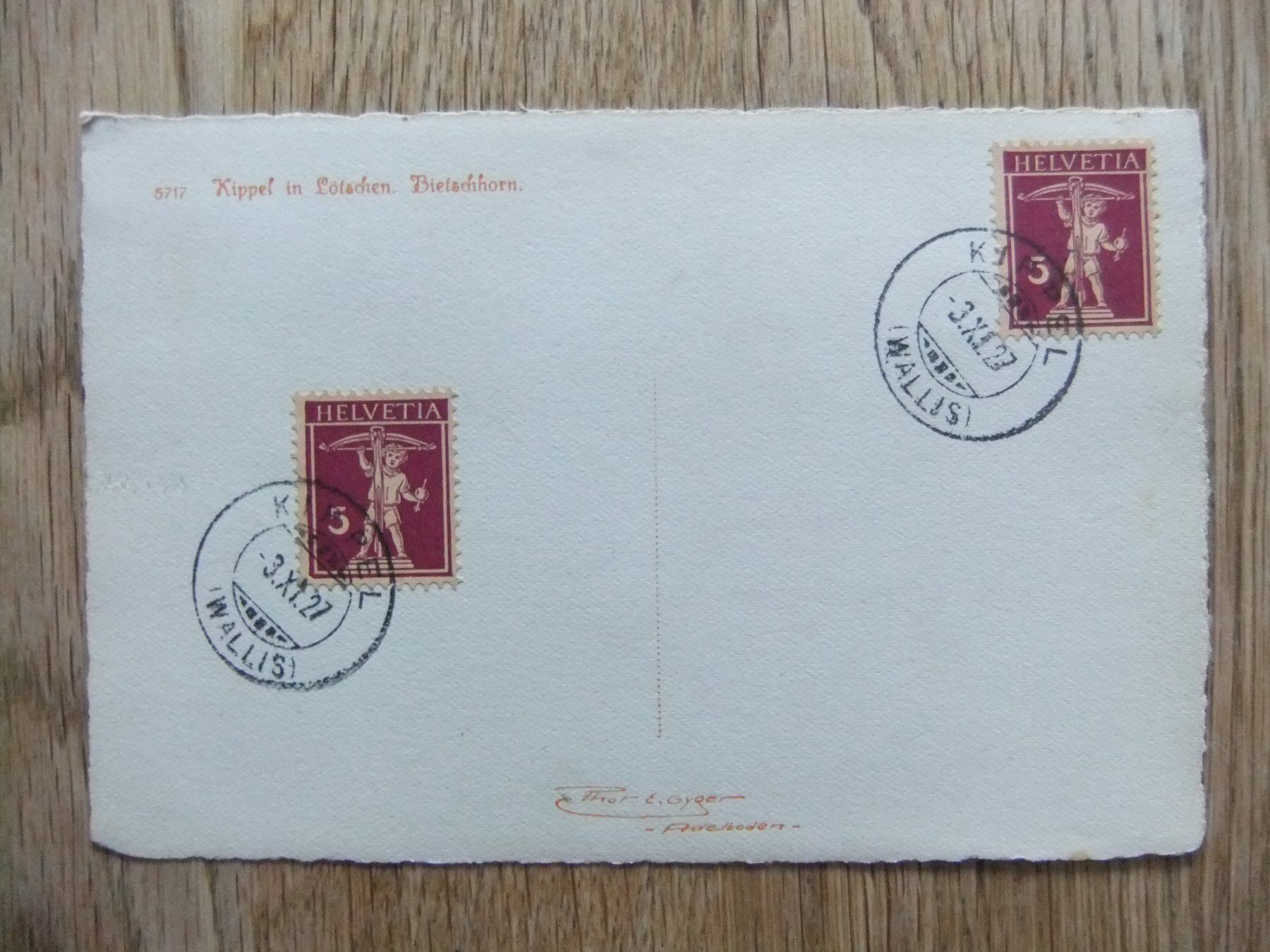 Cartoline postali: Kippel im Lötschental 3.11.1927 – Usato da St. Niklaus VS venduto da wunschlos54 1