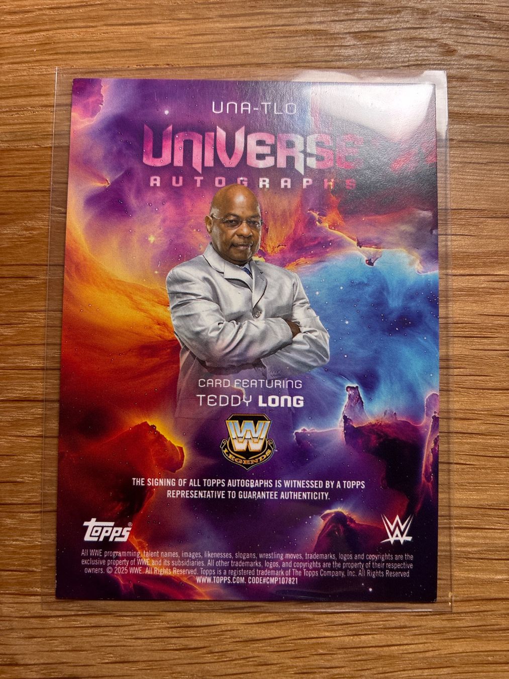 Topps Carte collezionabili: Topps Universe WWE Teddy Long on card Autogramm – Usato da Wangenried venduto da Garagara 1