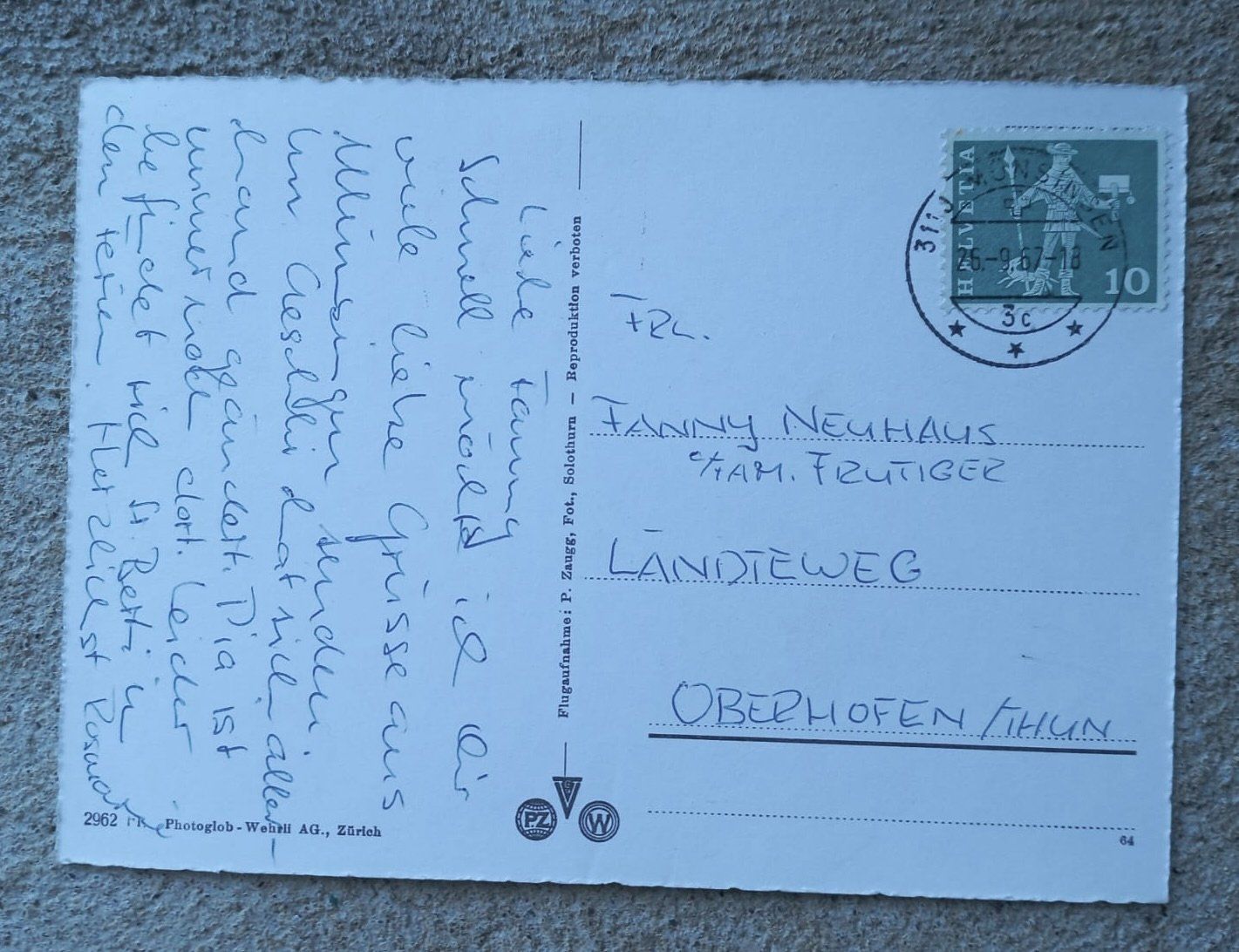Cartoline postali: AK Münsingen 1967 – Usato da Burgdorf venduto da glasrabe01 1