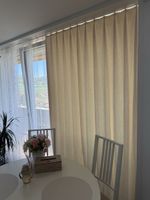 Vorhang beige mit Wellenband