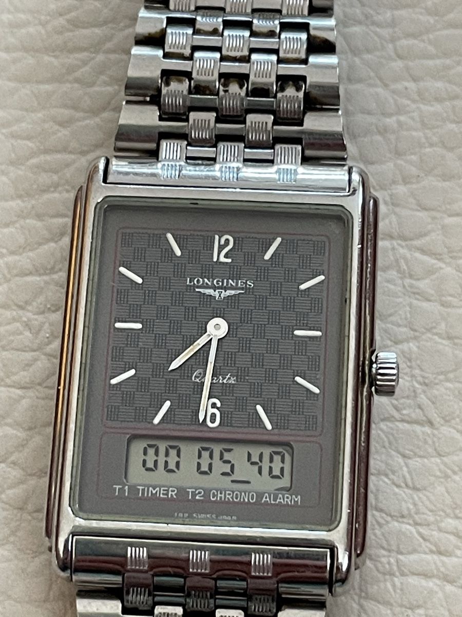 Longines Orologi: Montre Longines Split 5 Quartz Chrono Alarm – Usato da Posieux venduto da Angeles82