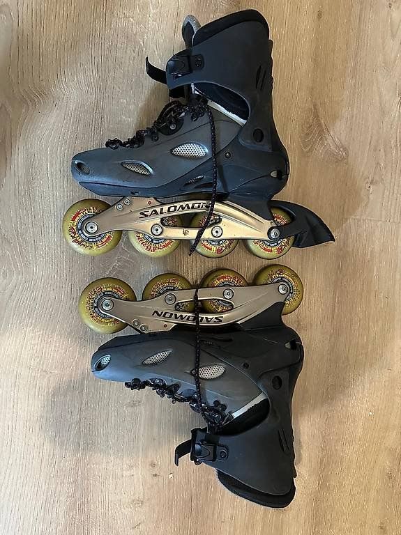 Salomon Pattini in linea & Pattini a rotelle: Inline Skates Salomon mit Schoner Set gebraucht schwarz – Usato da Pratteln venduto da anna123 3