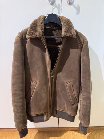 Herren Winterjacke im Wildlederlook in Braun Grösse M Zara