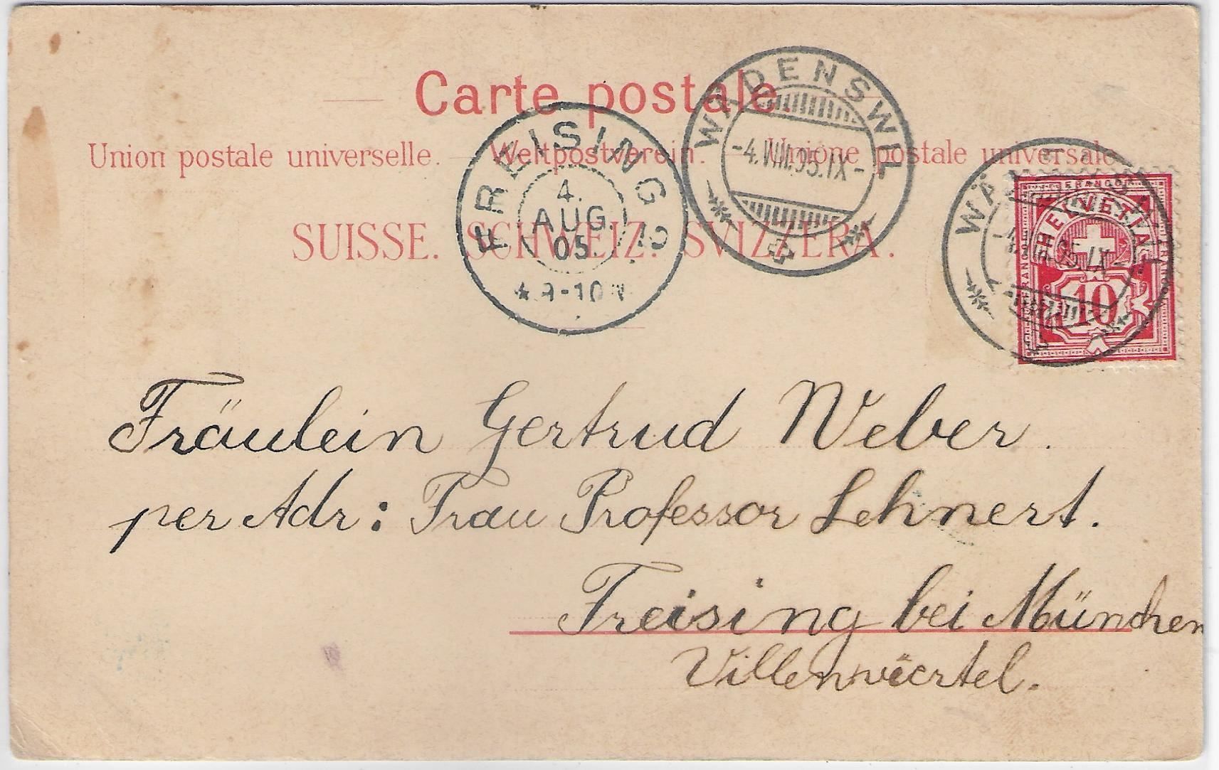 Cartoline postali: Gruss aus Wädenswil - Litho 1895 – Usato da Ettingen venduto da Kartenplanet 1