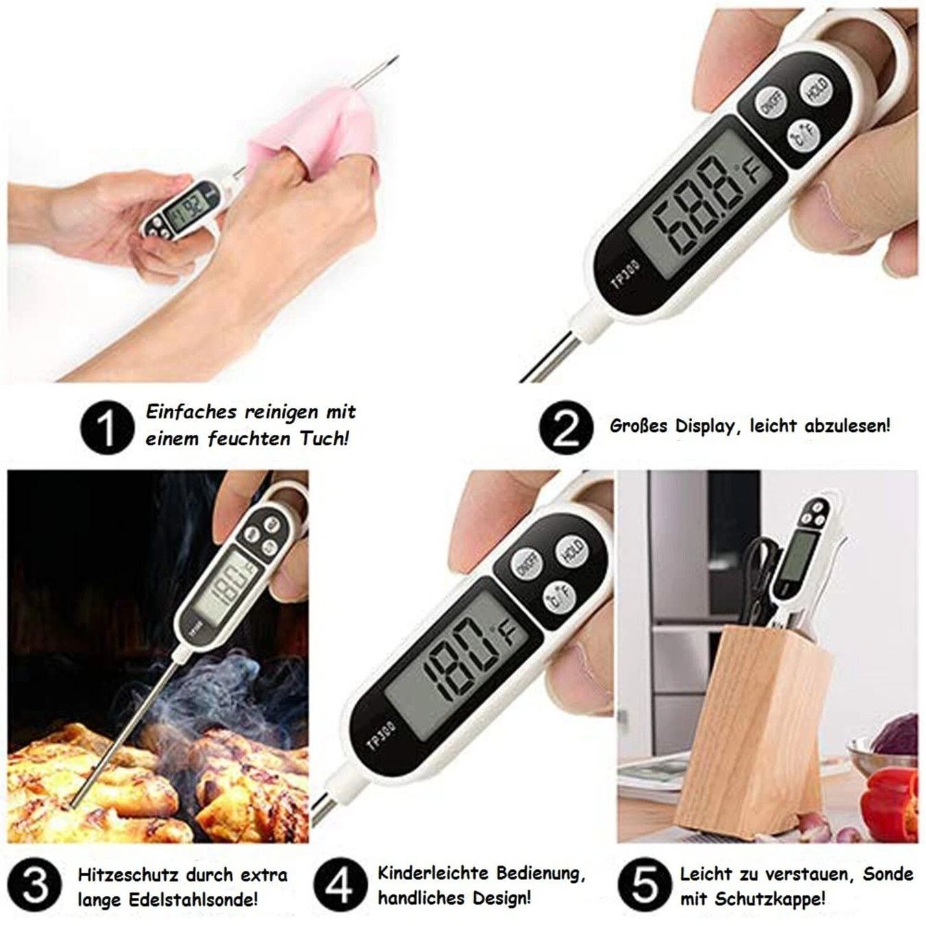 Sonstiges für Haushalt & Wohnen: thermometer Braten Fleisch Digital BBQ Grill Küche – Neu (gemäss Beschreibung) aus Kirchdorf AG von Restposten110 4