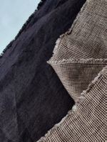 Ital. Designer Leinen Stoff gewoben 1.50x1.50m dark chocolat