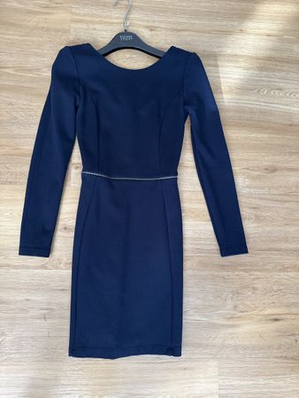 Elegantes dunkelblaues Kleid Gr. 34 - Herbstkleid 👗