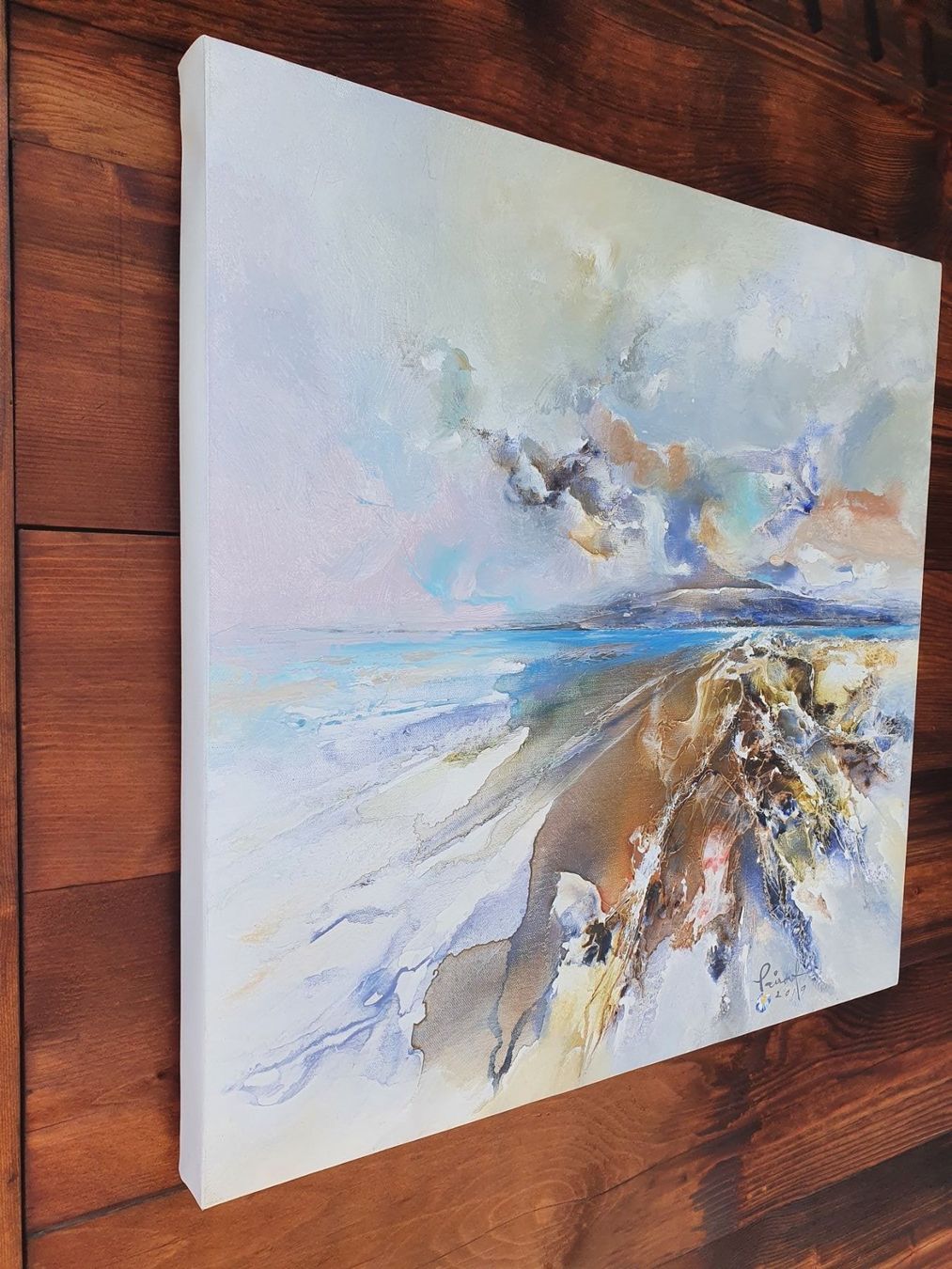 Dipinti: Beach/Acryl auf Leinwand/Abstract – Nuovo (secondo la descrizione) da Basel venduto da Anghkorwatt 2