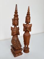 Holzfiguren aus Asien, Handarbeit, 2-teiliges Set