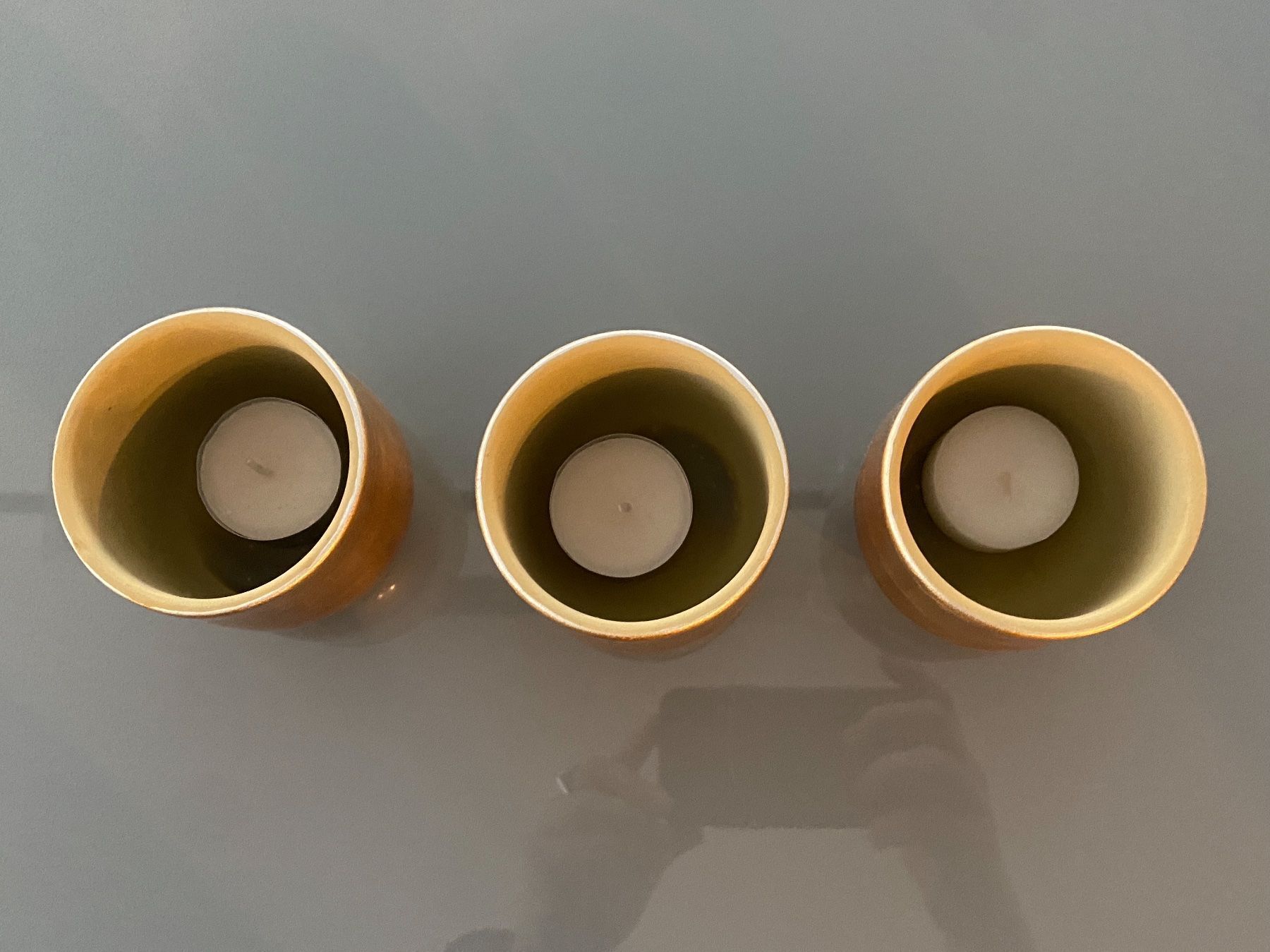 Portacandele: 3 Stk. Kerzenhalter Gold – Usato da Zollikon venduto da Krenapf 2