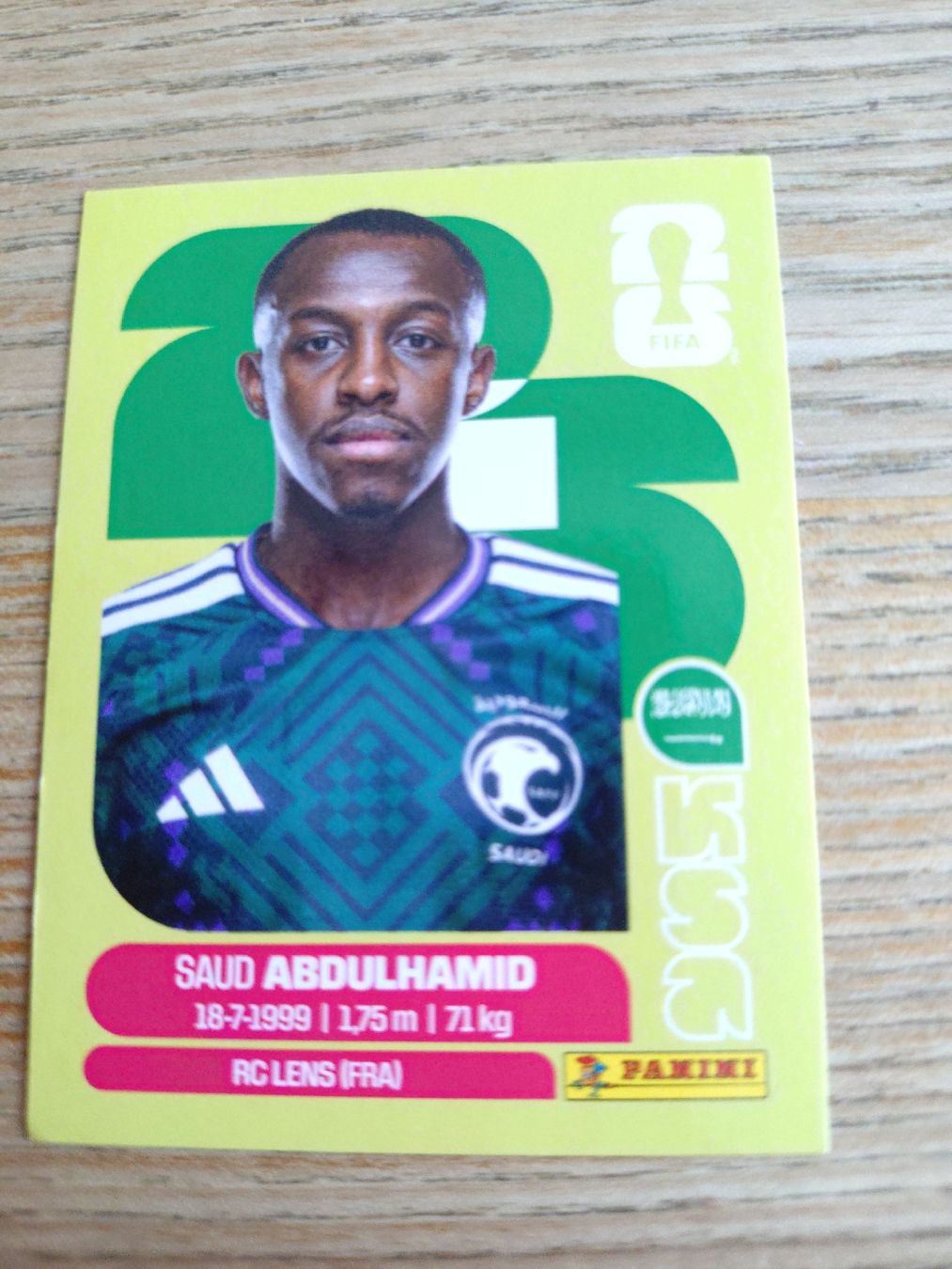 Panini Carte collezionabili: Panini Sammelkarte KSA 4 Saud Abdulhamid – Nuovo e nell'imballaggio originale da Steinmaur venduto da Cinderella309