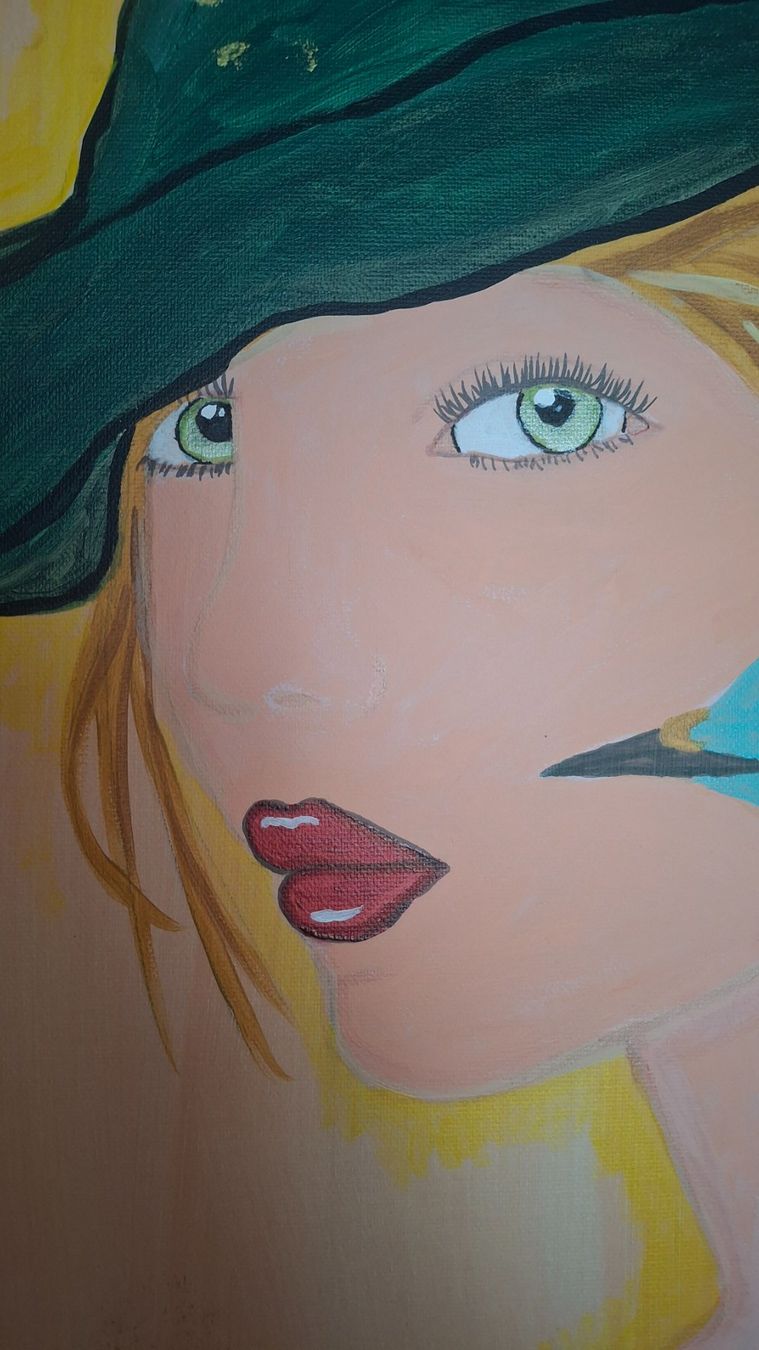 Tableaux: Frau mit Vogel 50x70cm – Neuf (Voir description) à Burg AG par reichardo 2