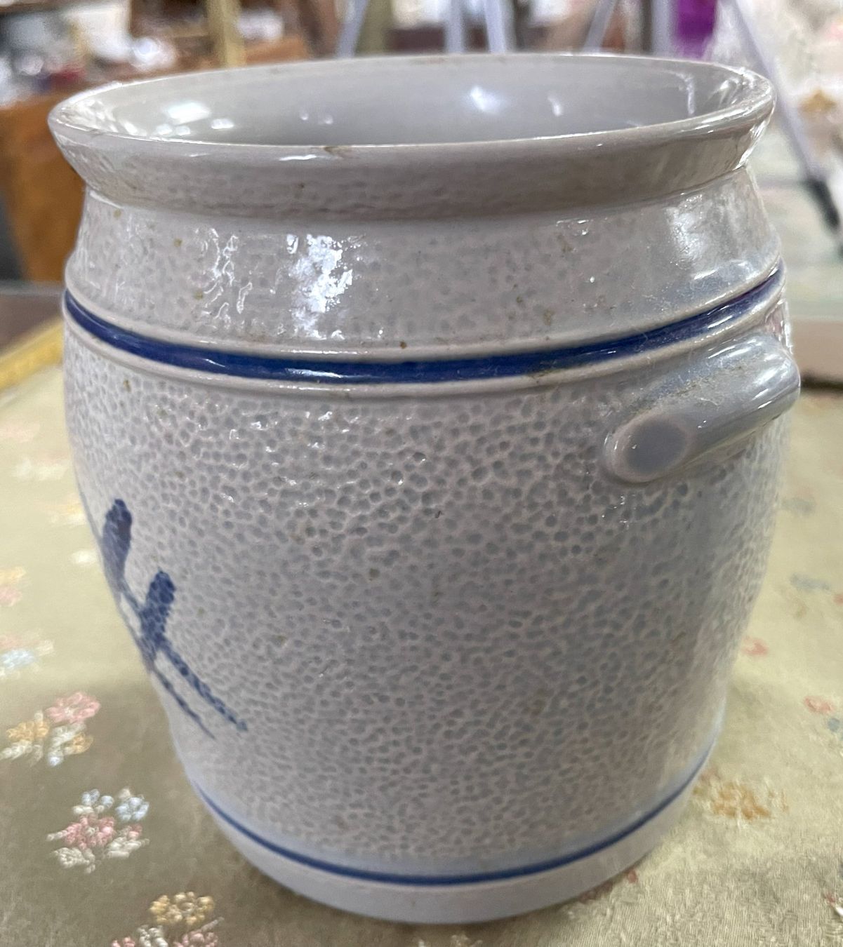 Töpfe: Alte Steingut Topf / blau grau - H 14.5cm – Gebraucht aus Oftringen von Vucki 3