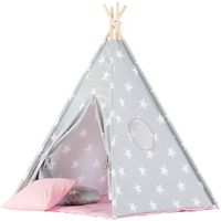 Wigiwama Spielzelt Set Tipi Big Sterne grau-rosa