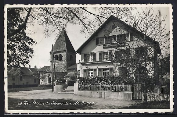 Cartoline postali: St. Sulpice, Tea Room du débarcadère – Usato da Berlin venduto da bartko-reher