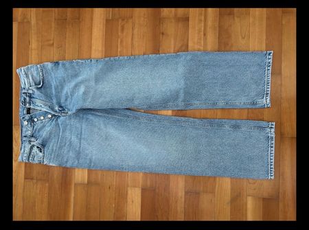 Damen MASSIMO DUTTI|Helle Wide Leg Jeans|Hose|Grösse 38|NEU