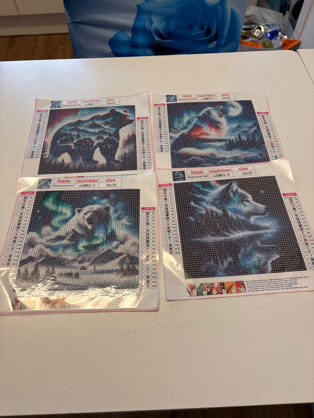 Bastelsets: 4x TiereDiamond Paiting 20x20 – Neu (gemäss Beschreibung) aus Amriswil von SCHLOSSGEISTLI