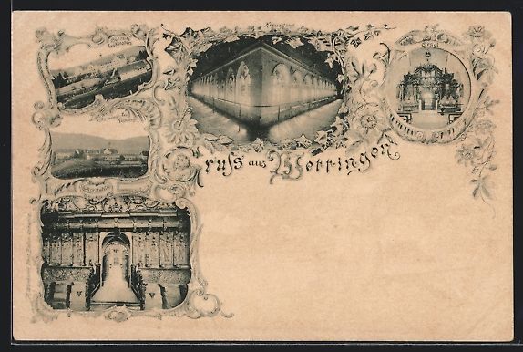 Cartoline postali: Passepartout-AK Wettingen, Kloster Wetti – Usato da Berlin venduto da bartko-reher