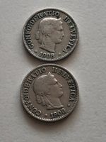 Lot mit 2 Stk. Abarten 5 Rp. 1908 und 09 ohne Querstriche