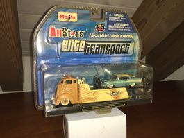 Coe Flatbed / 1957 Chevy Bel Air 1/64 All Stars Elite Trans.
