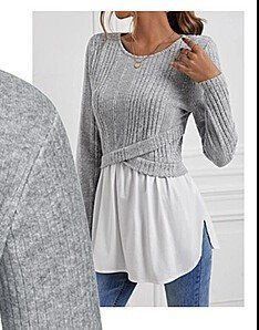 NEU! 2in1 Sweater ☆ Longbluse ☆ Lagenlook Tunika Pullover