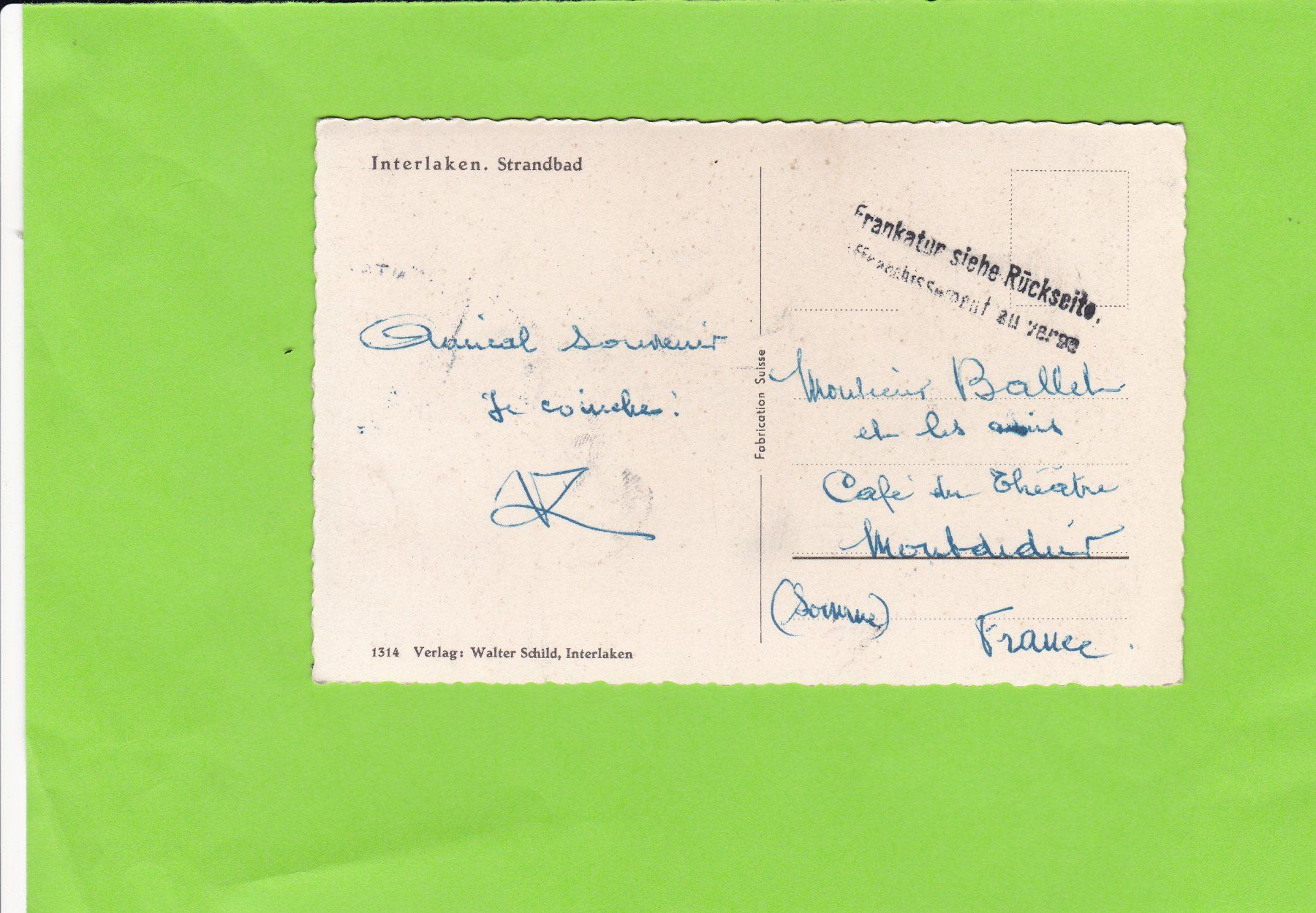 Ansichtskarten: Interlaken-Strandbad – Gebraucht aus St. Peterzell von neckertal 1