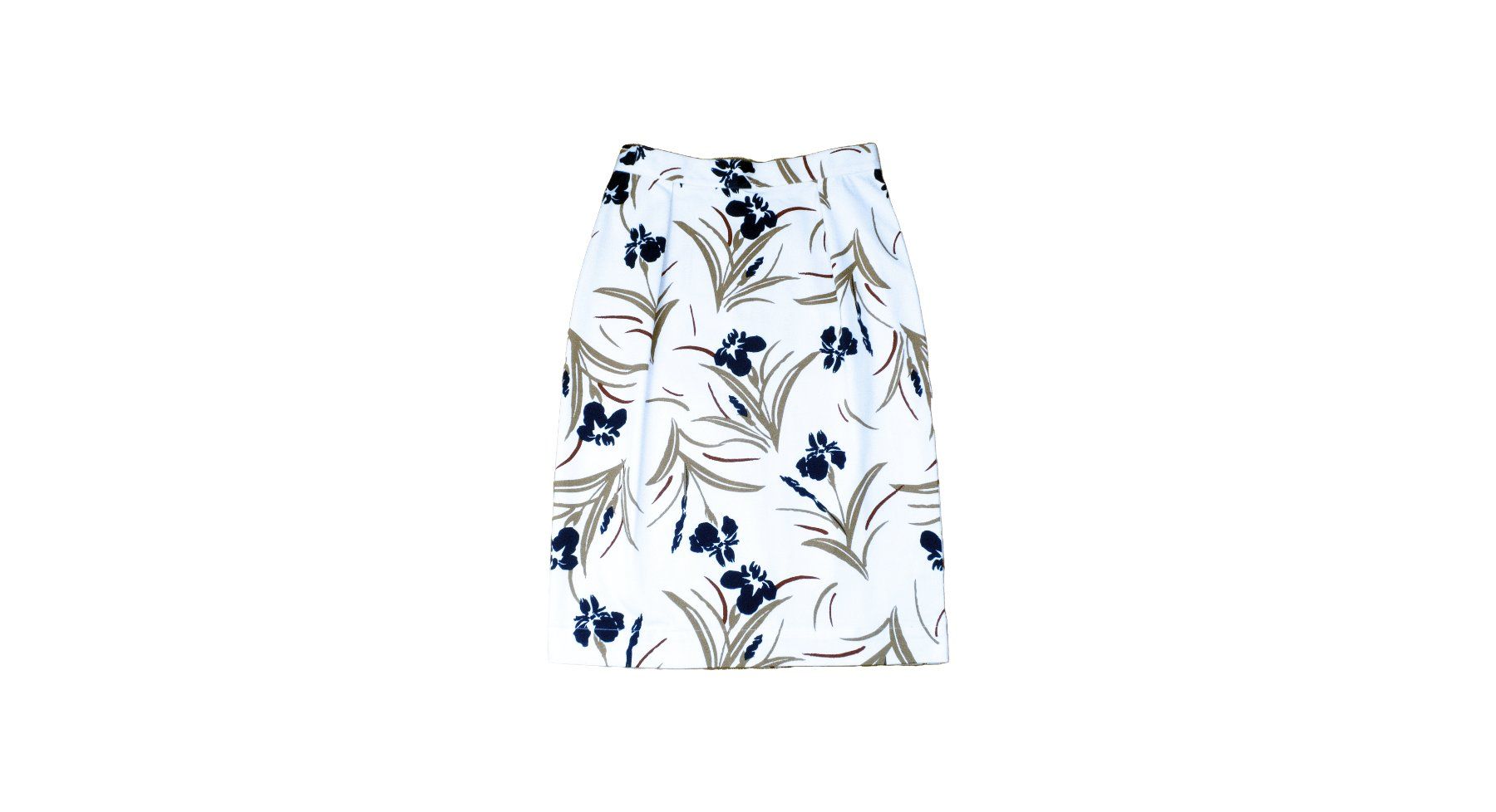 Gonne: Midirock weiss mit Muster People Tree Grösse S – Usato da Rheinfelden venduto da womanskirtSecondhand