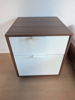 Nachttisch Schubladenmöbel Weiss Braun 2 Schubladen