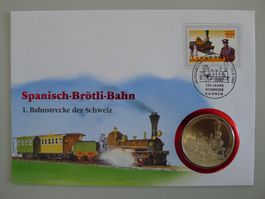 1997 Numisbrief: Spanisch-Brötli-Bahn + versilberte Medaille