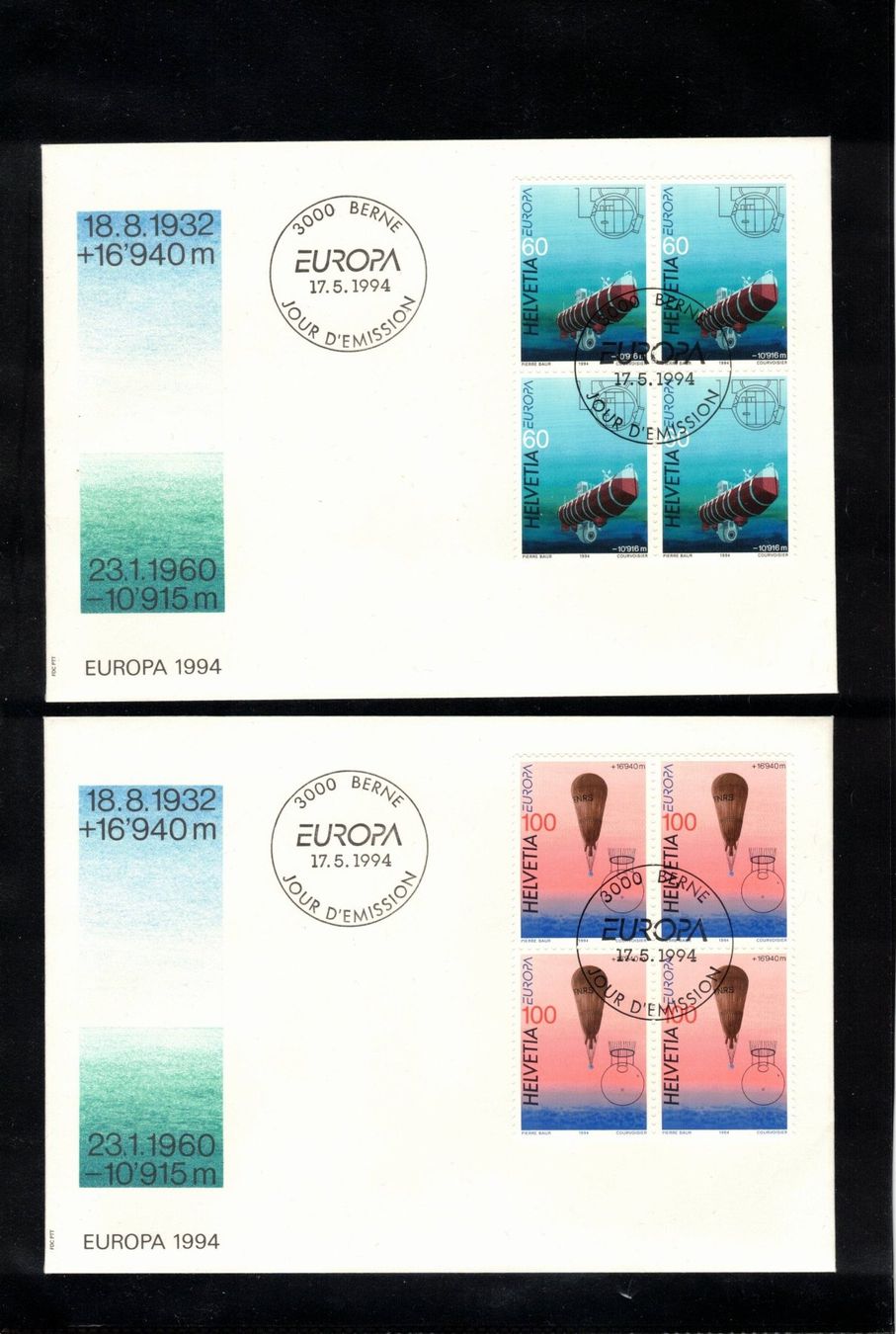 Tutti i francobolli: 1994 FDC 4er  Europa – Usato da Rheinau venduto da loxis