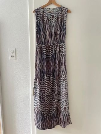 Sommerkleid lang gemustert ärmellos Grösse S River Island
