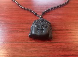 Obsidian Buddha Halskette / Collier Buddha en obsidienne