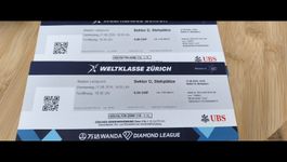 2 Tickets Weltklasse Zürich (Stehplätze)