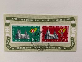 1955 Gedenkblock zur Nat. Briefmarkenausst. Lausanne ETfranz