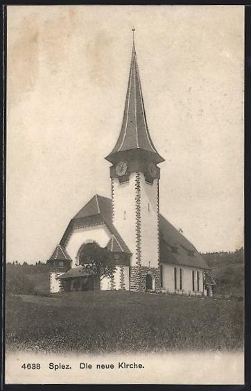 Cartes postales: AK Spiez, Neue Kirche, 1908 – D'occasion à Berlin par bartko-reher