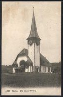 AK Spiez, Neue Kirche, 1908
