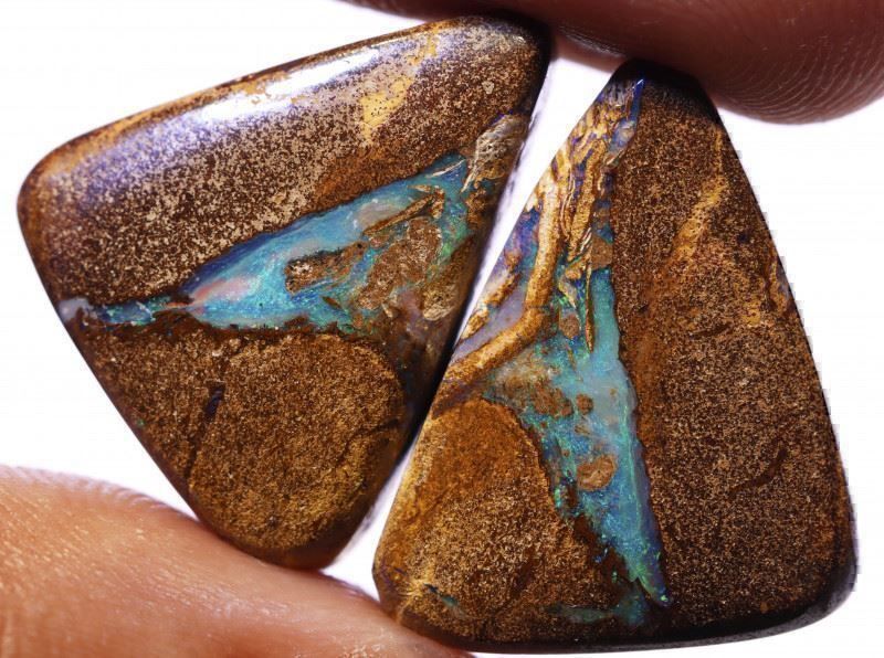 Pietre preziose: Australischer Boulder Opal Paar 32.80Cts – Nuovo (secondo la descrizione) da Bern venduto da Grindelwaldaus 2