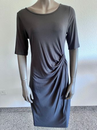 Damen Kleid dunkelgrau mit Raffung in gutem Zustand Gr.40-42