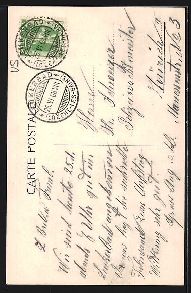 Cartoline postali: AK Loeche-les-Bains, Panorama, Gemmi – Usato da Berlin venduto da bartko-reher 1
