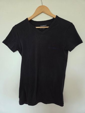 Emporio Armani T-Shirt S Anthrazit | V-Neck | Stretch