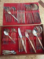 Versilbertes Besteck, 70-teilig, für 12 Personen, Vintage
