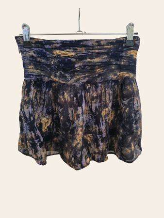 Maison Scotch Minirock Gr. P/XS – Schwarz Violett Gold 