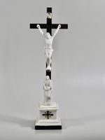 Antikes Standkreuz Kruzifix mit Mutter Maria