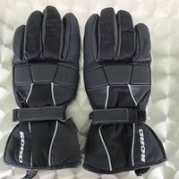 ROAD LEDER/TEXTILHANDSCHUH LANG SCHWARZ, GR 8/S