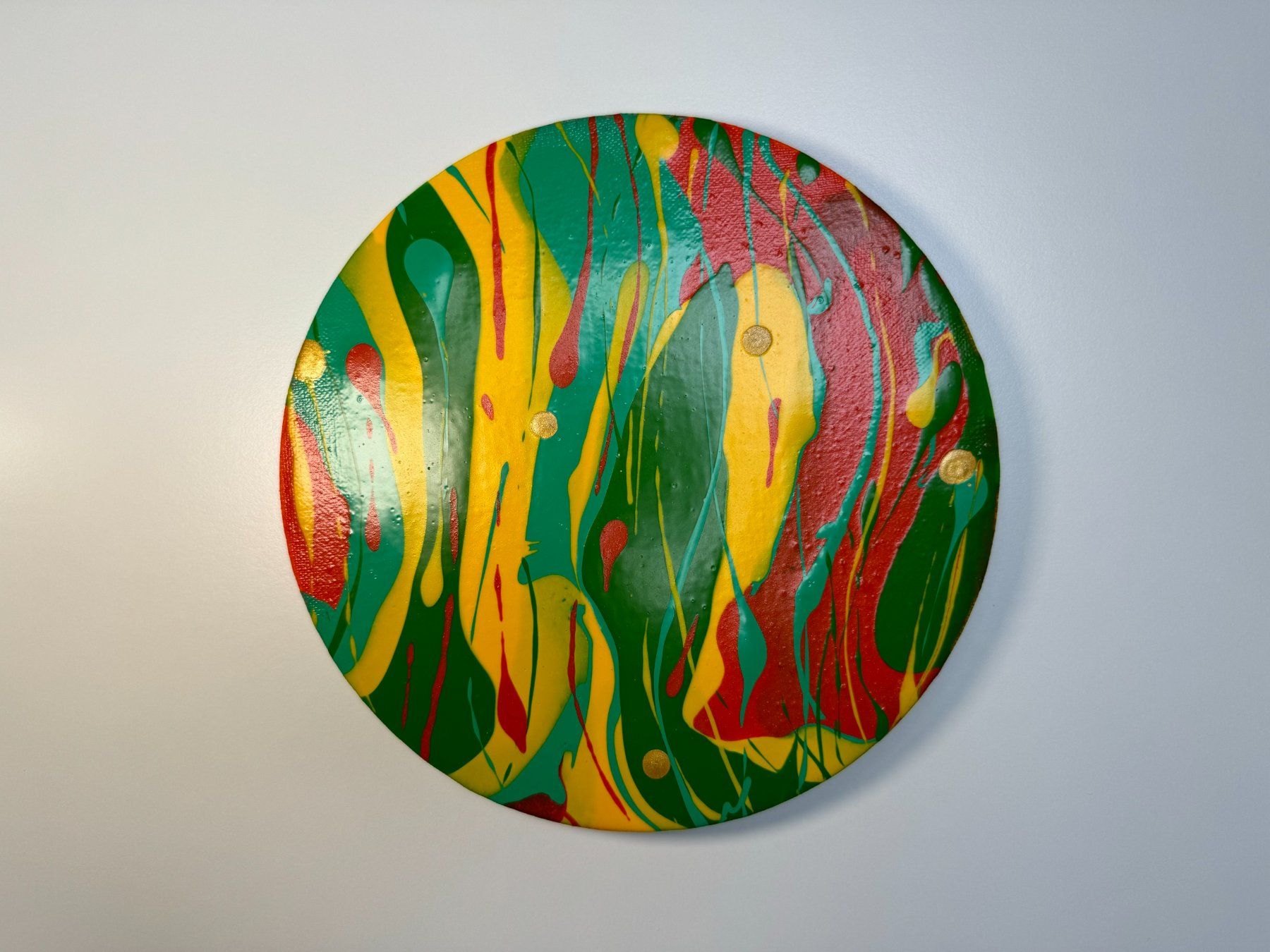 Dipinti: Acryl-Flüssigmalerei, kreisförmig – Usato da Schlieren venduto da MayaSheng1983